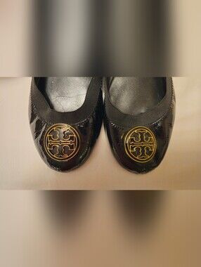 Tory Burch Black Patent Ballet Flats